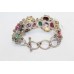 Bracelet Silver Sterling 925 Jewelry Natural Gem Stones Women's Handmade A970